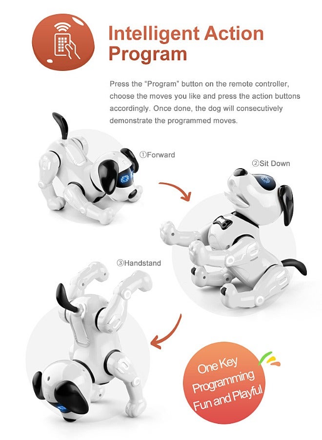 Remote Control Robot Dog - RC Imitate Pet Dog - Music, Dance, Action Programming, Touch Interaction - Smart Puppy - Kid Toy