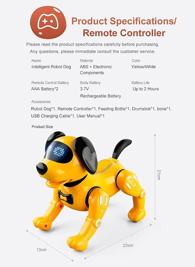 Remote Control Robot Dog - RC Imitate Pet Dog - Music, Dance, Action Programming, Touch Interaction - Smart Puppy - Kid Toy