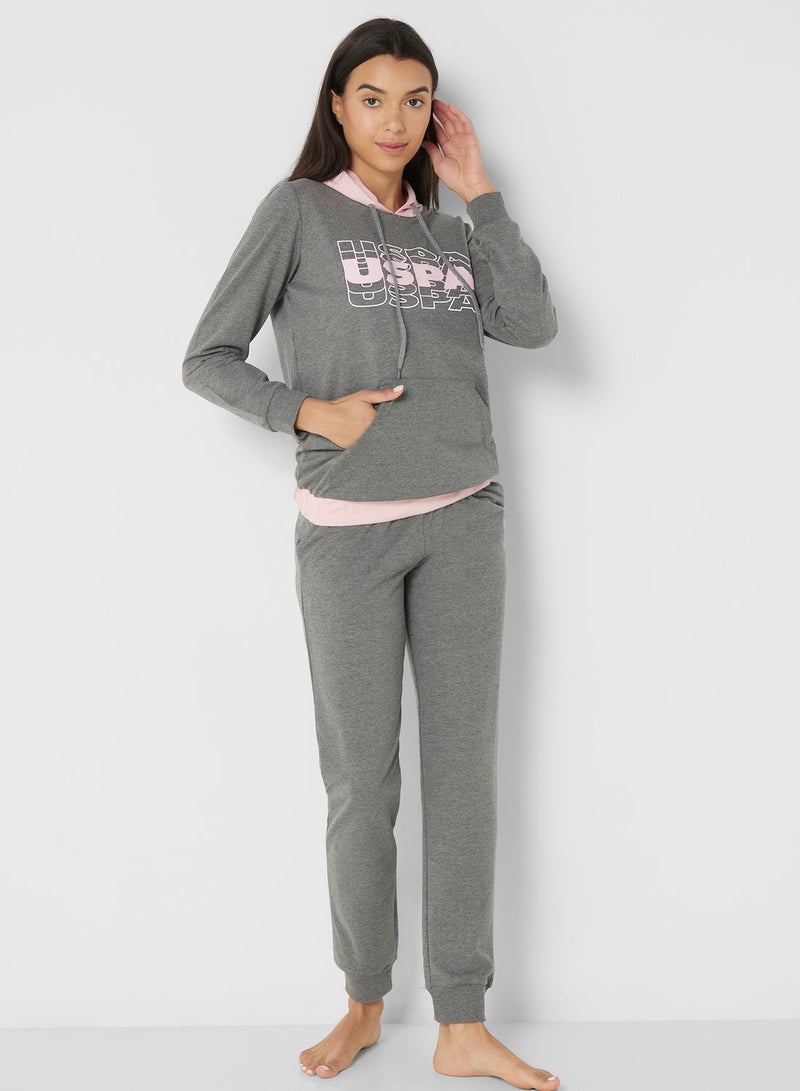 High Waist Logo Pyjama Set