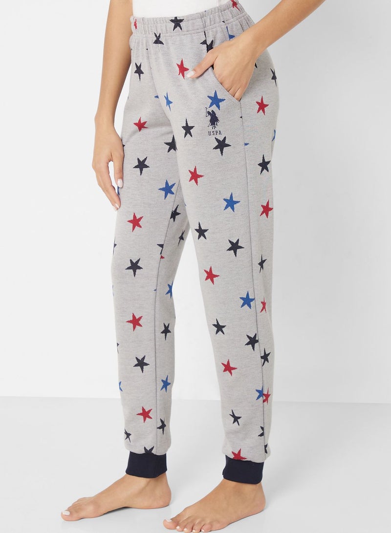 Printed High Waist Logo Pyjama Set