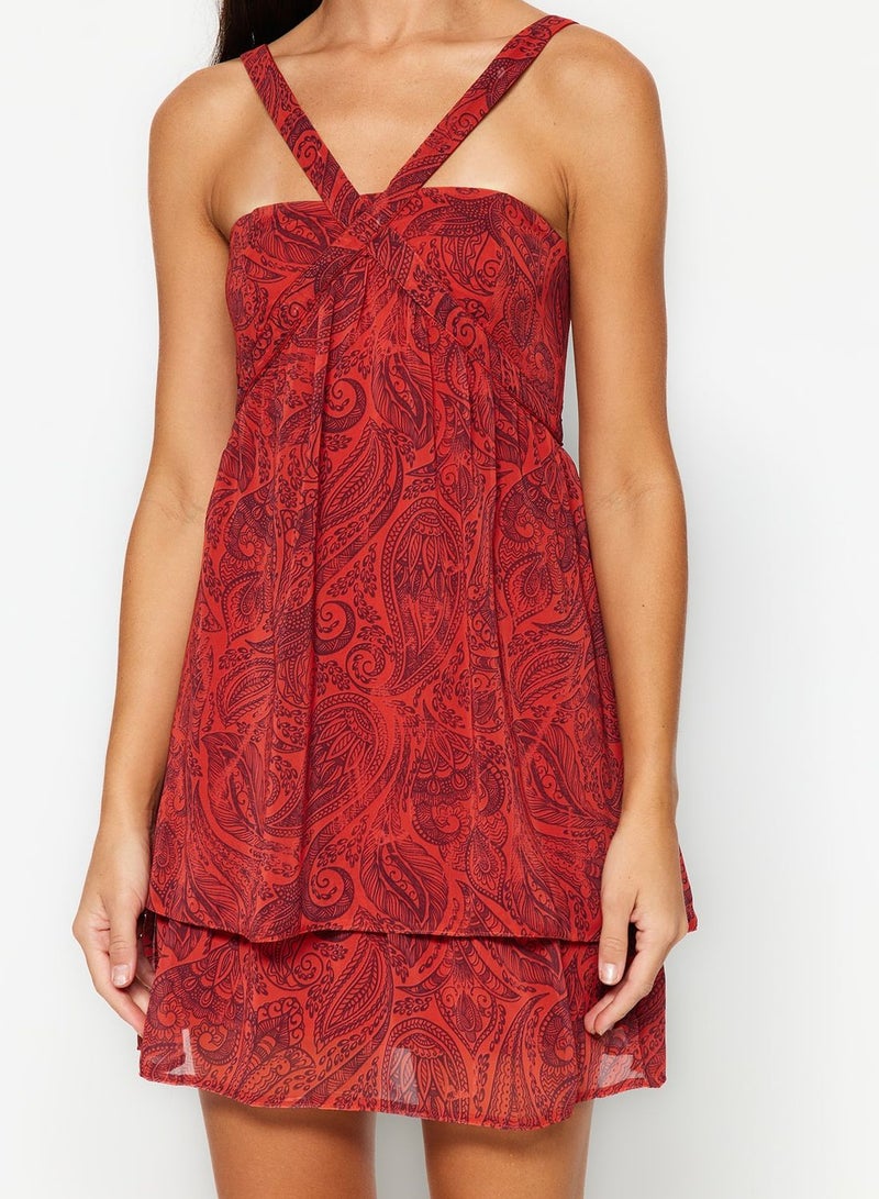 Halter Neck Printed Dress