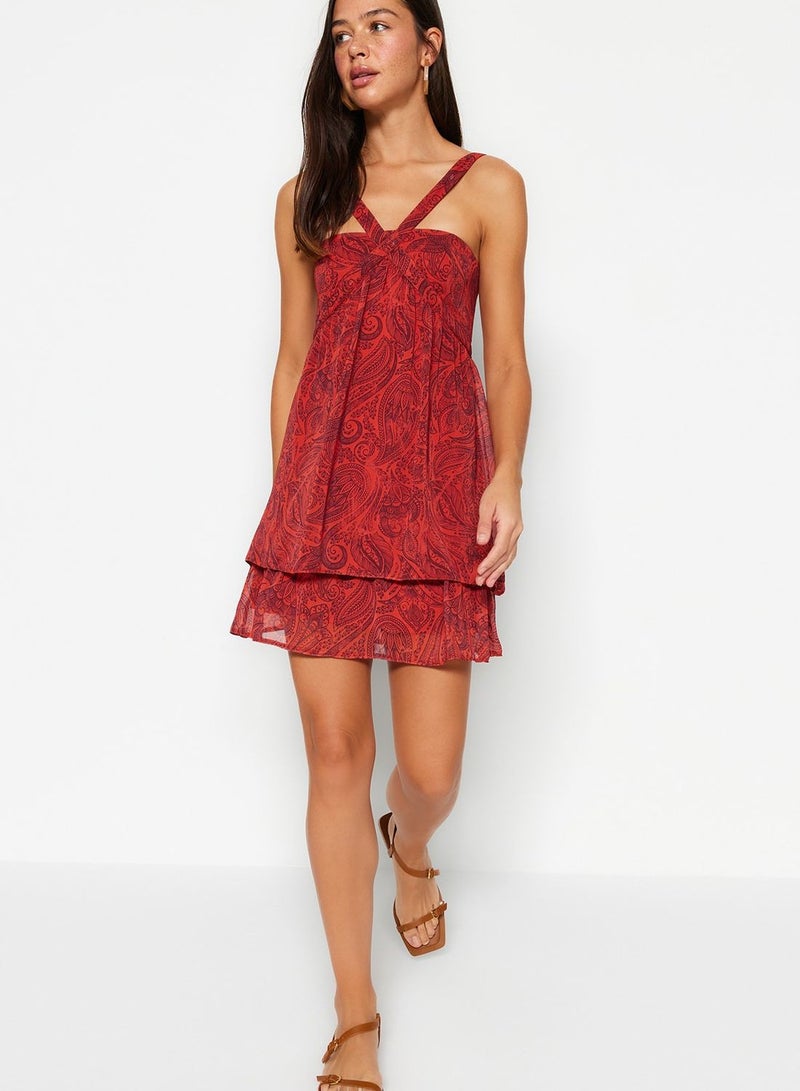 Halter Neck Printed Dress