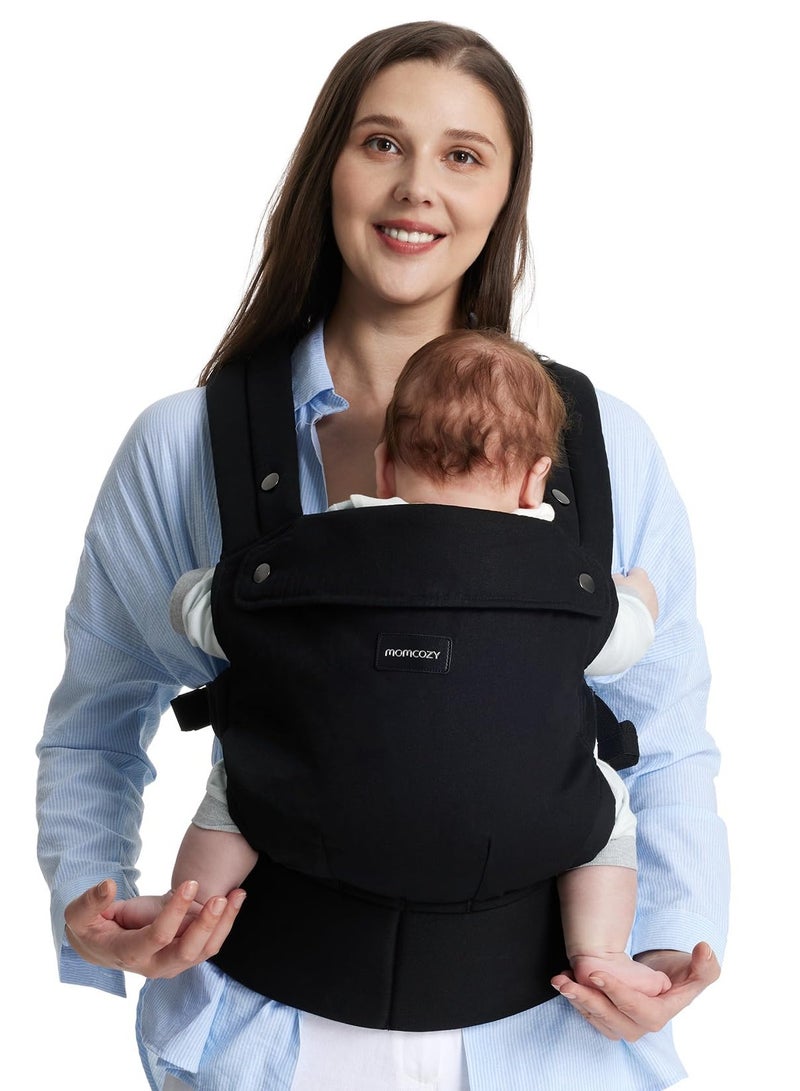 Momcozy Baby Carrier Newborn to Toddler - Ergonomic, Cozy and Lightweight Infant Carrier for 7-44lbs, Effortless to Put On, Ideal for Hands-Free Parenting, Enhanced Lumbar Support