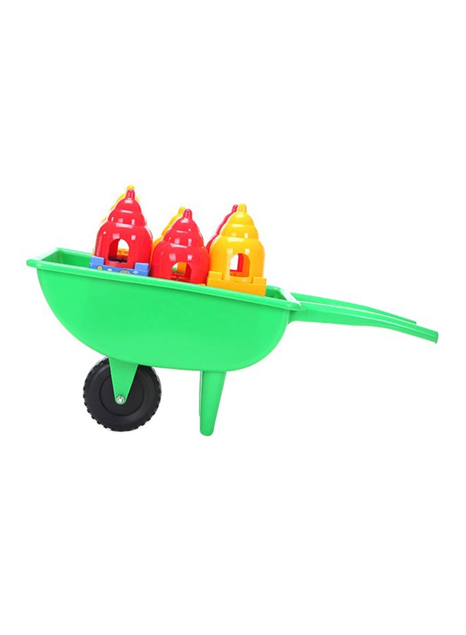 Integration Training Plastic Hand Push Wheelbarrow - Green 90x34x40cm