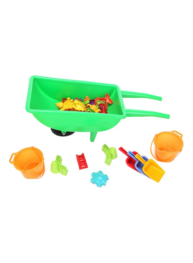 Integration Training Plastic Hand Push Wheelbarrow - Green 90x34x40cm