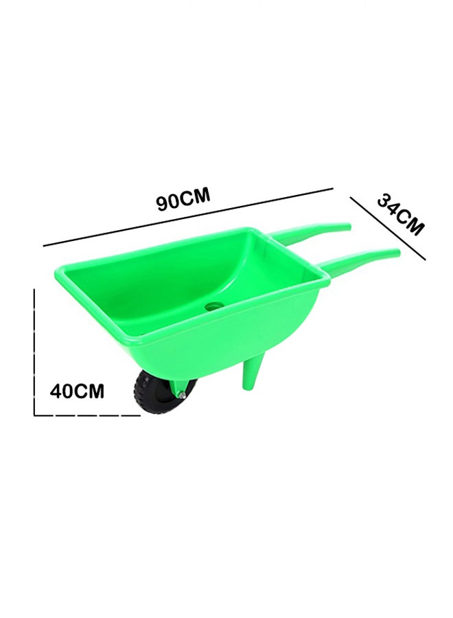 Integration Training Plastic Hand Push Wheelbarrow - Green 90x34x40cm