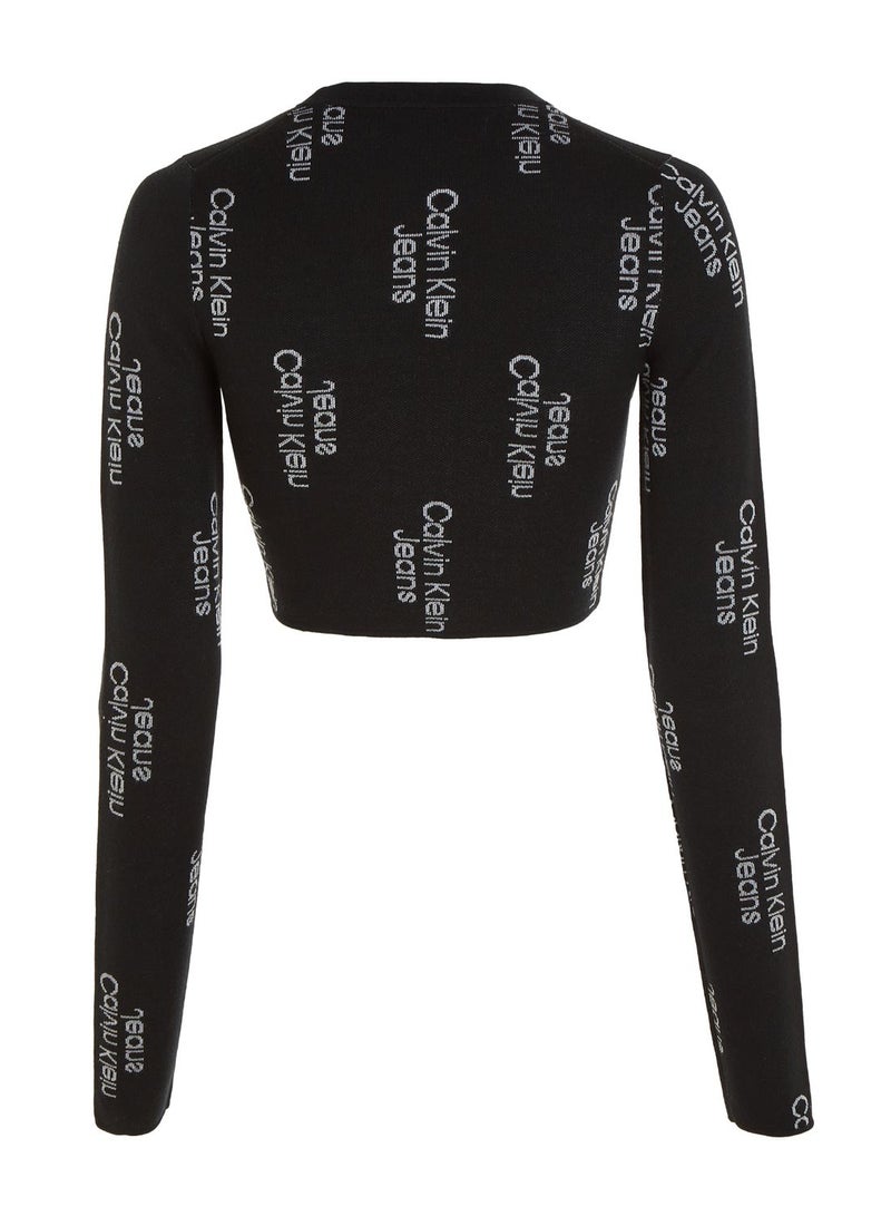 Crew Neck Embroidery Crop Top