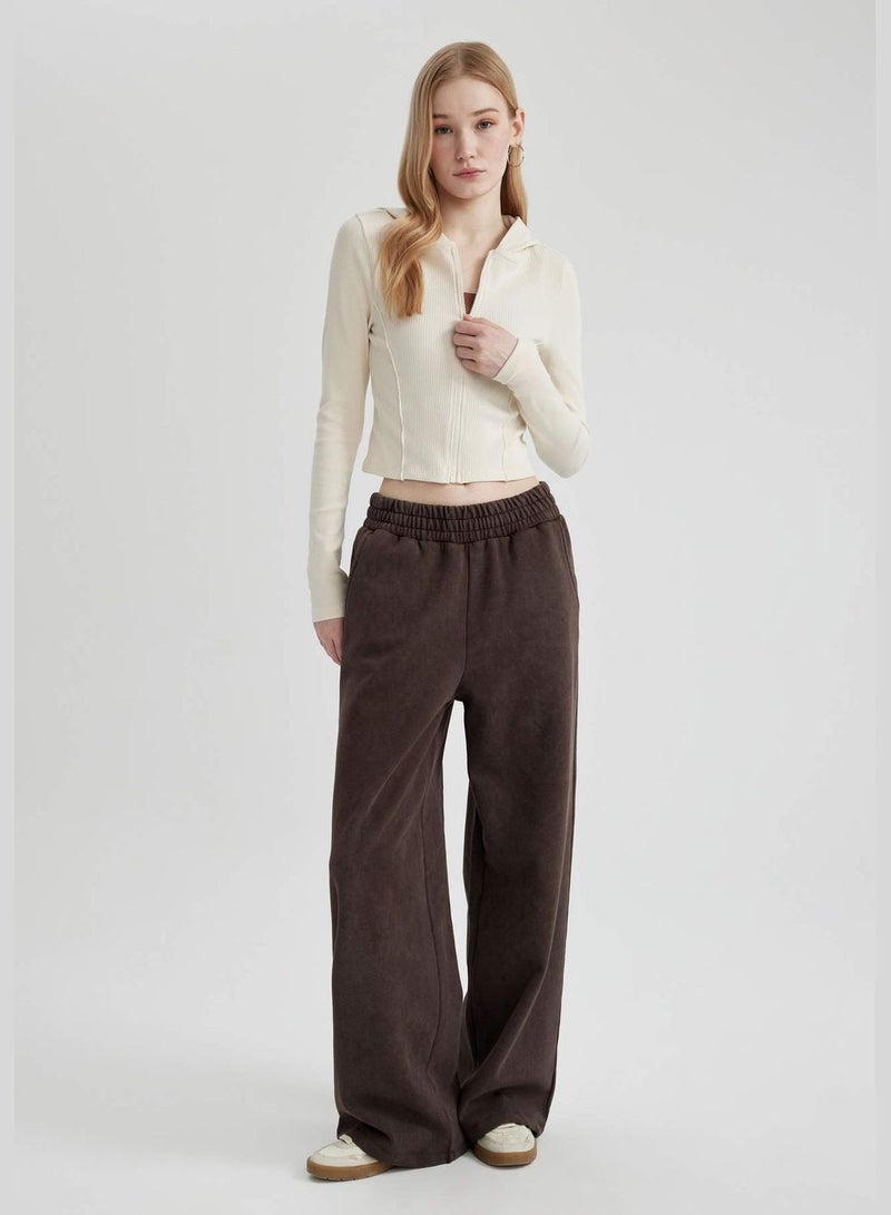 Woman Knitted Trousers Wide Leg