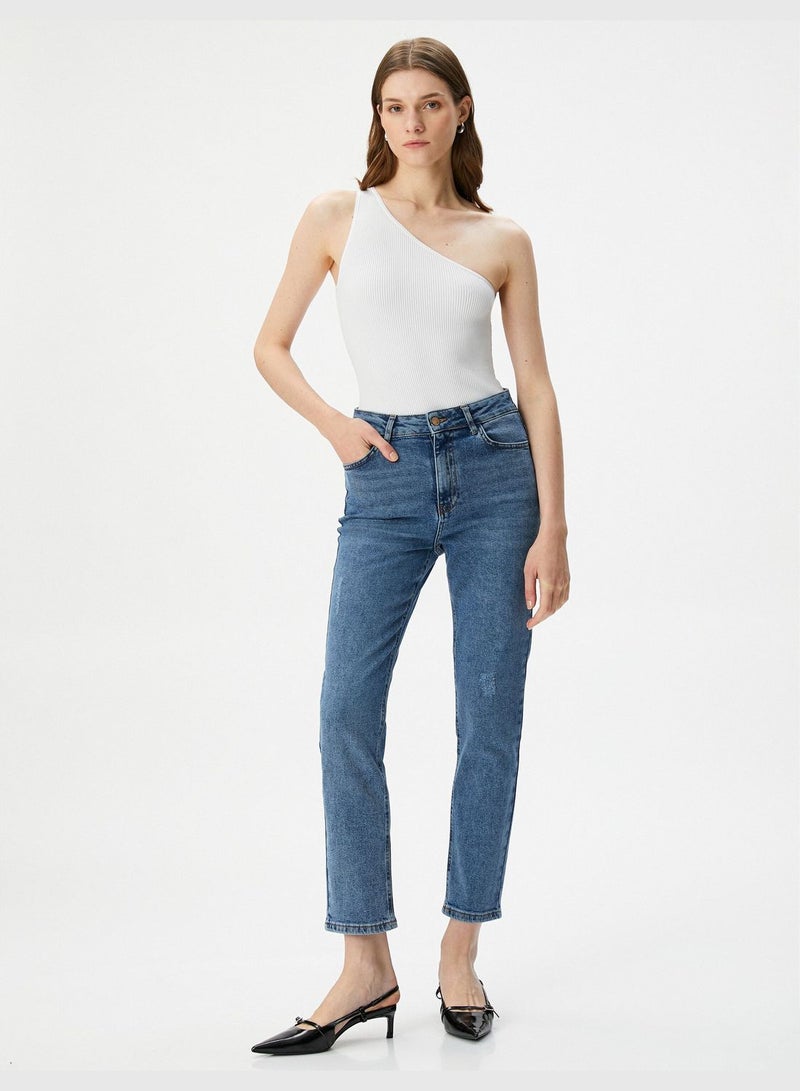 Slim Fit Jean Standard Waist Slim Straight Leg Comfort Stretch Cotton - Eve Slim Jean