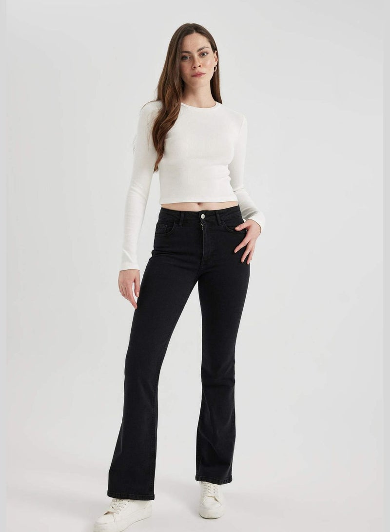 Woman Denim Trousers Flare Fit