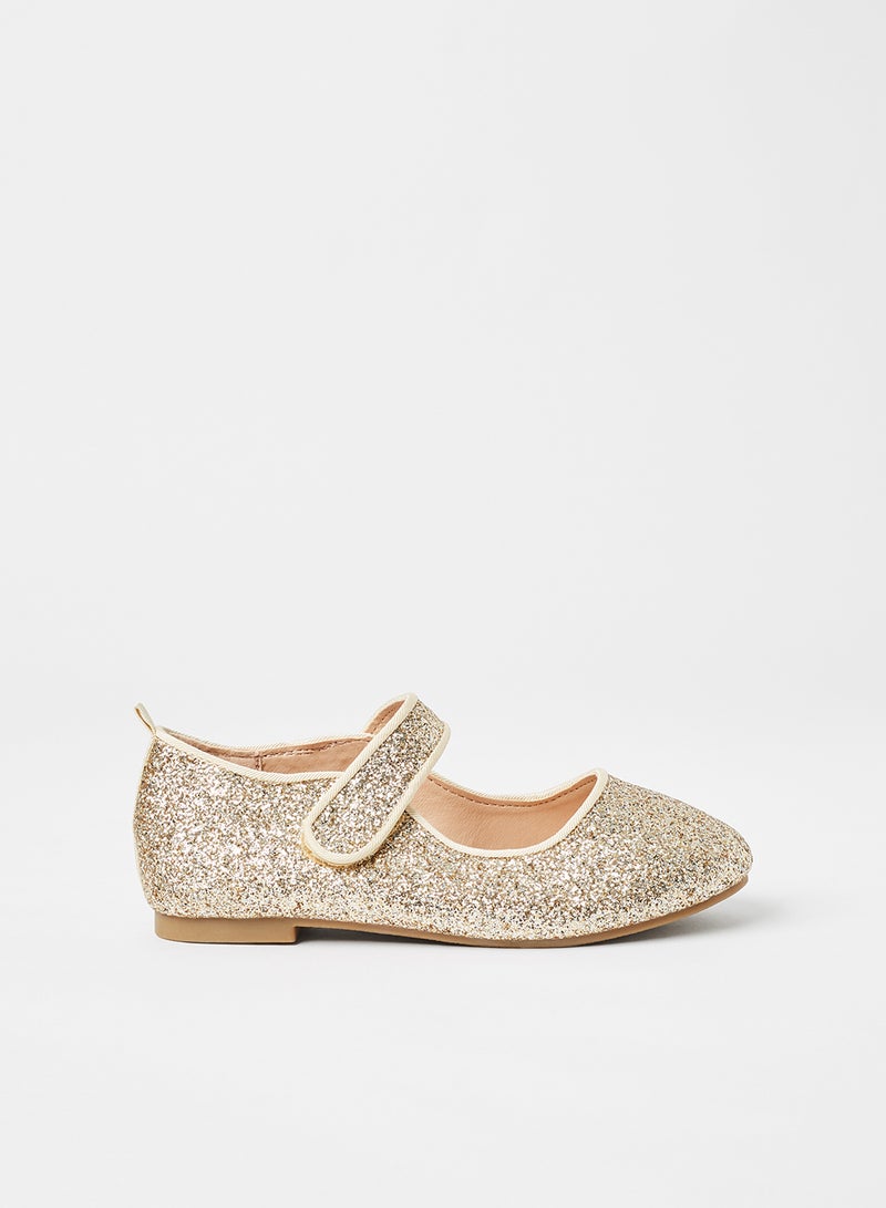 Casual Strap Ballerina Gold