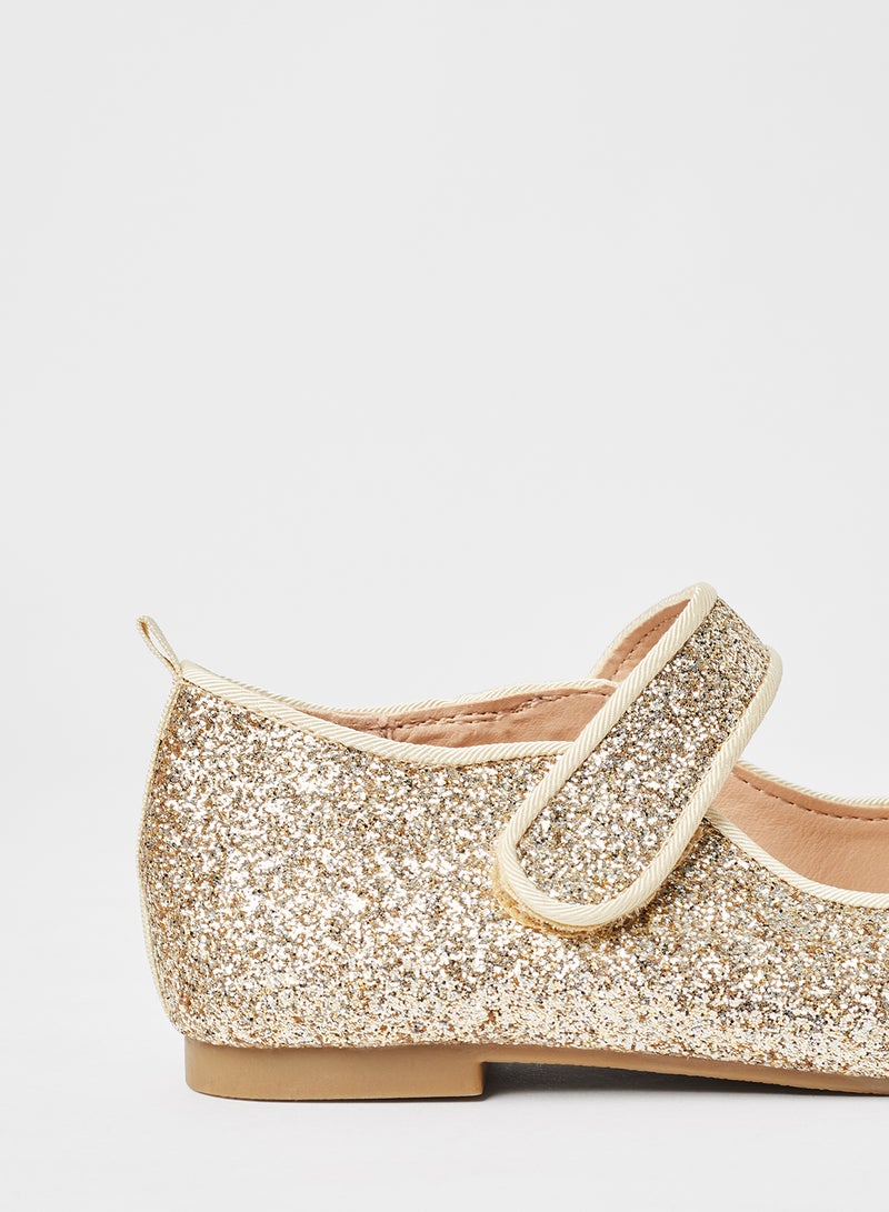 Casual Strap Ballerina Gold