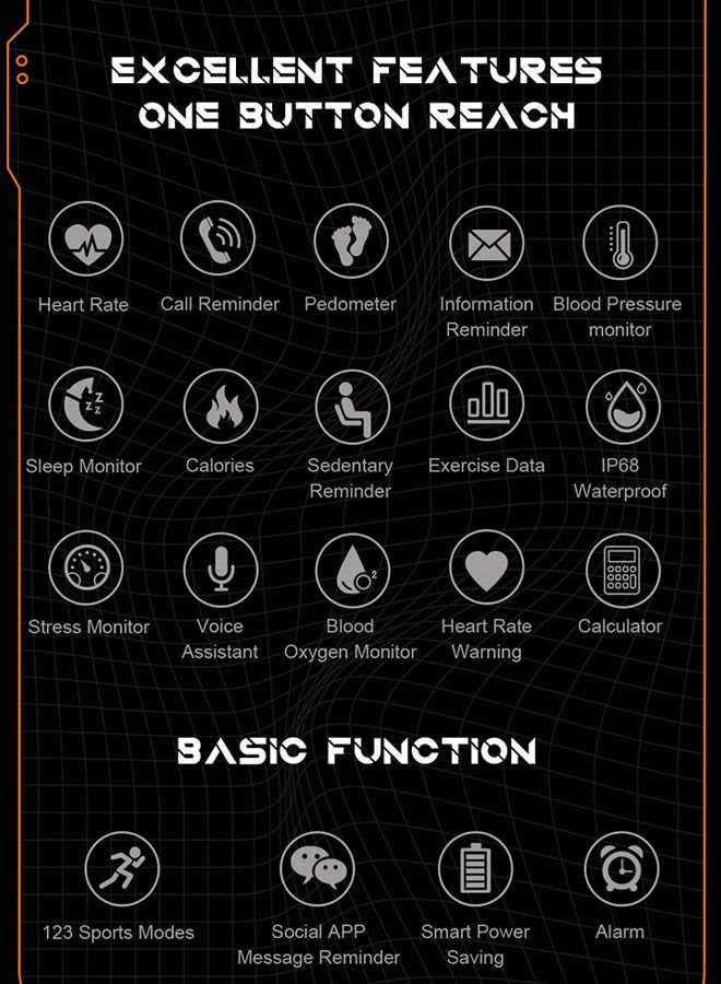 Smart Watch for Men and Women Fitness Tracker IP68 Waterproof Smartwatch for Android iOS Phones 1.83