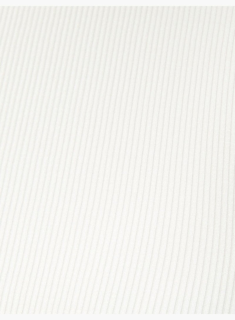 Crew Neck Ribbed Knotted Crop Tanktop