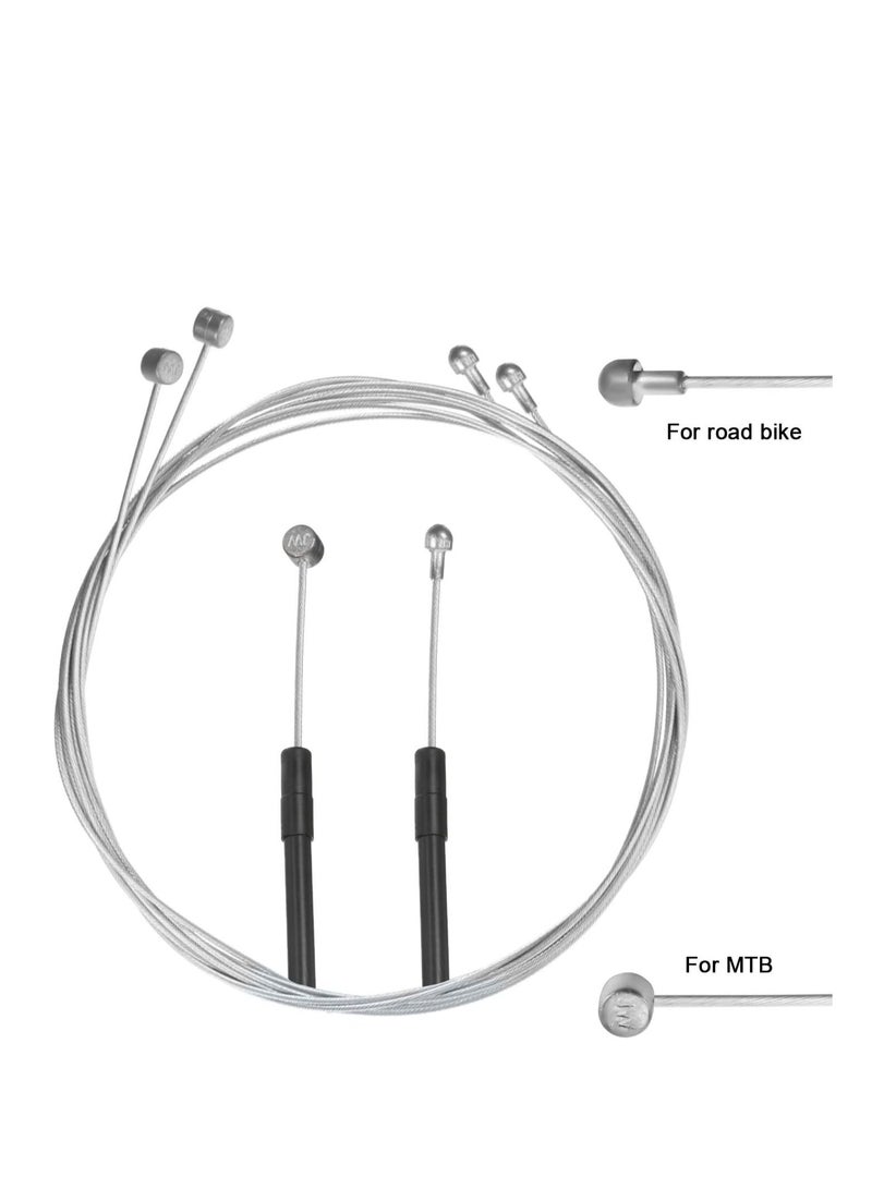 Bike Brake Cable Housing Kit Includes 1 Set Bicycle Brake Line 2 Pieces V Bike Brake Noodle Cable Guide Pipe and 2 Pieces Plastic Hoses for Road Mountain Bicycle Cycling