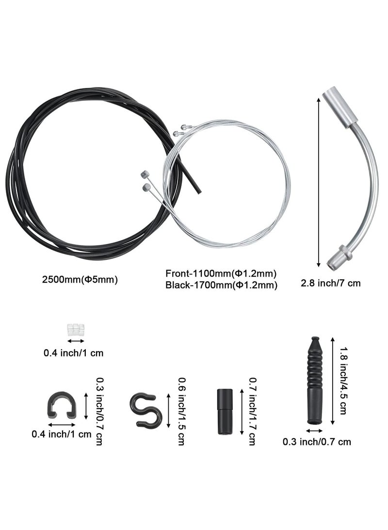 Bike Brake Cable Housing Kit Includes 1 Set Bicycle Brake Line 2 Pieces V Bike Brake Noodle Cable Guide Pipe and 2 Pieces Plastic Hoses for Road Mountain Bicycle Cycling