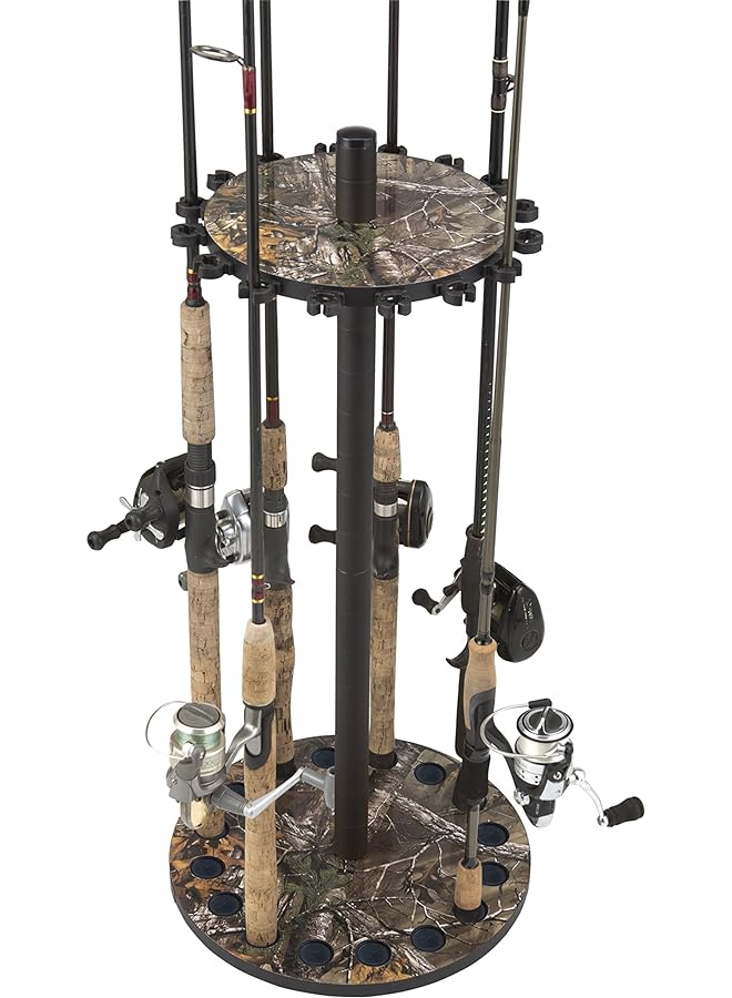 Creek Creations Round 16 Fishing Rod Rack - Pole Holder And Storage, Camo