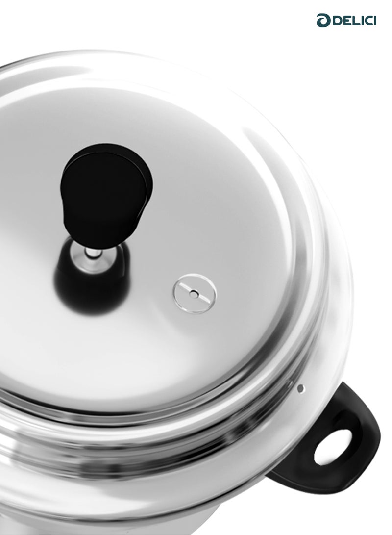 Aluminium Pressure Cooker Dripless 7 Litre – Superior Virgin Aluminium, Food Grade Rubber Gasket, Lead Free Safety Valves, Specially Designed Handle and Quality Pressure Regulator