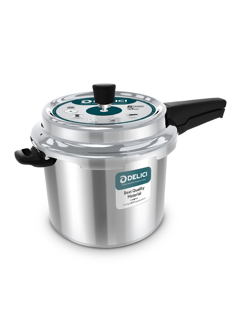 Aluminium Pressure Cooker Dripless 7 Litre – Superior Virgin Aluminium, Food Grade Rubber Gasket, Lead Free Safety Valves, Specially Designed Handle and Quality Pressure Regulator