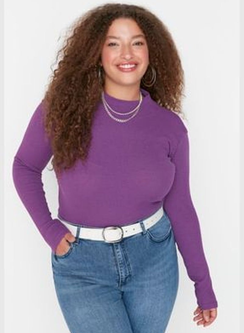 Purple Knitted Blouse