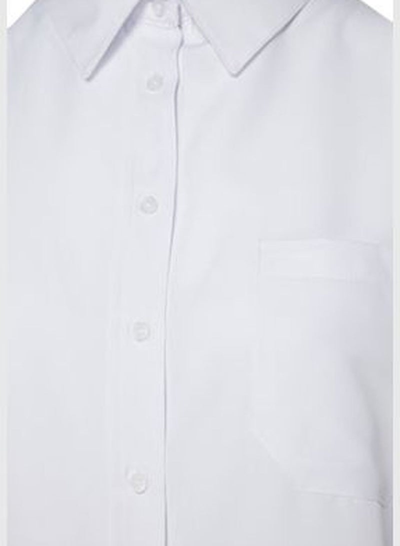 White Boyfriend Woven Shirt TBBSS22GO0323