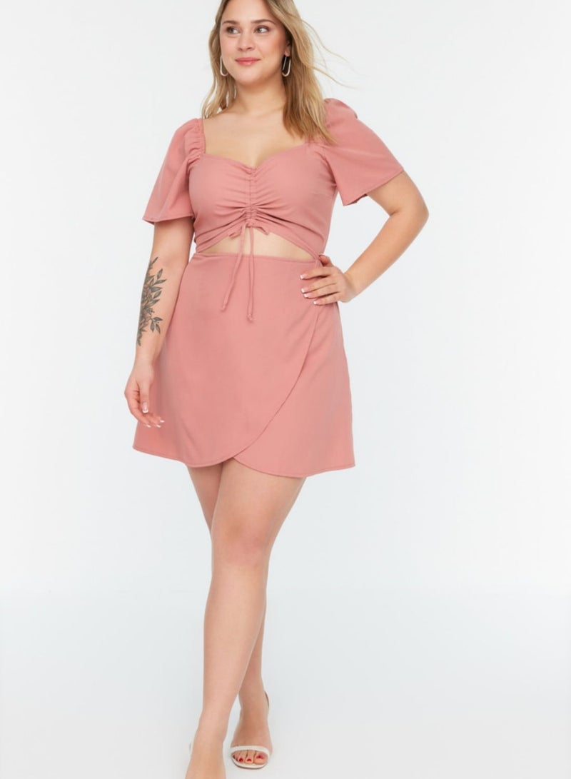 Ruched Cut Out Detail Dress