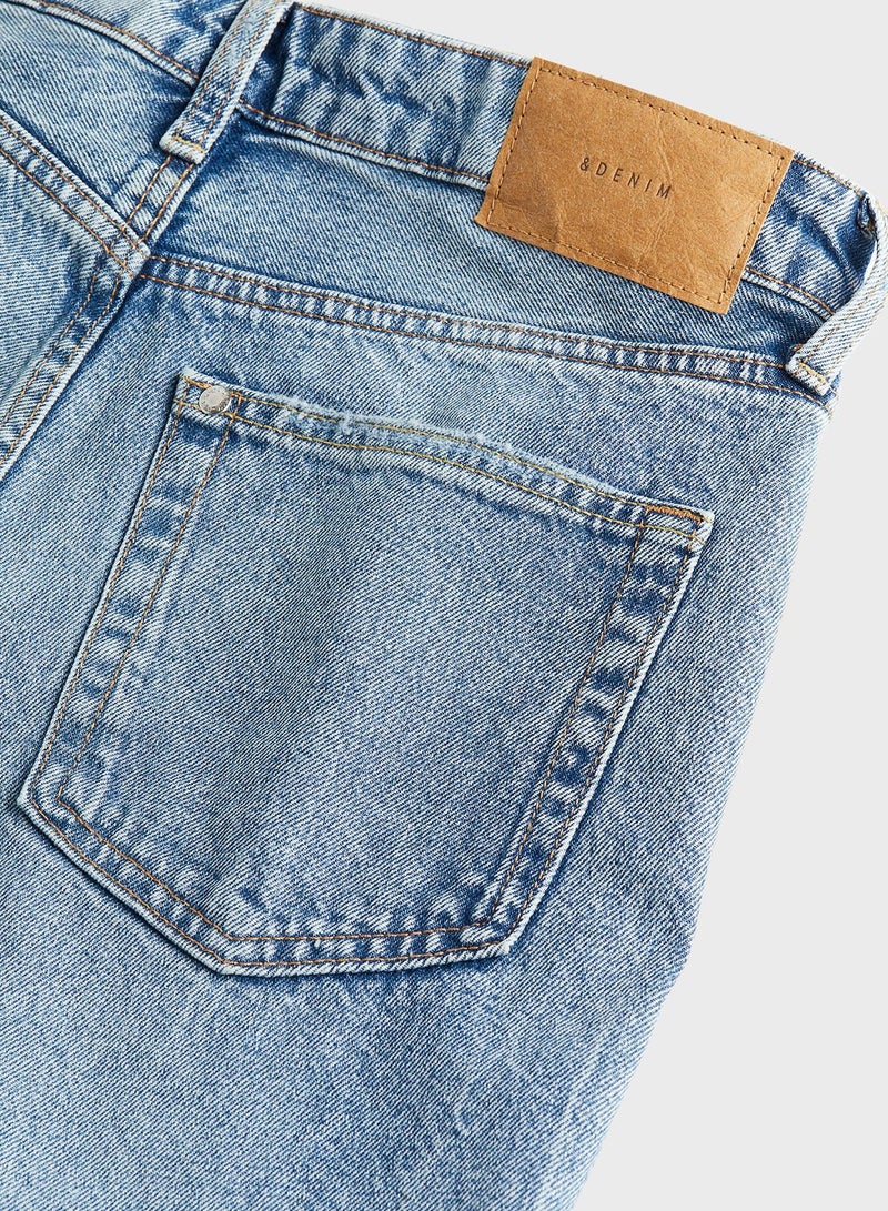 Straight Regular Fit Mid Waist Jeans