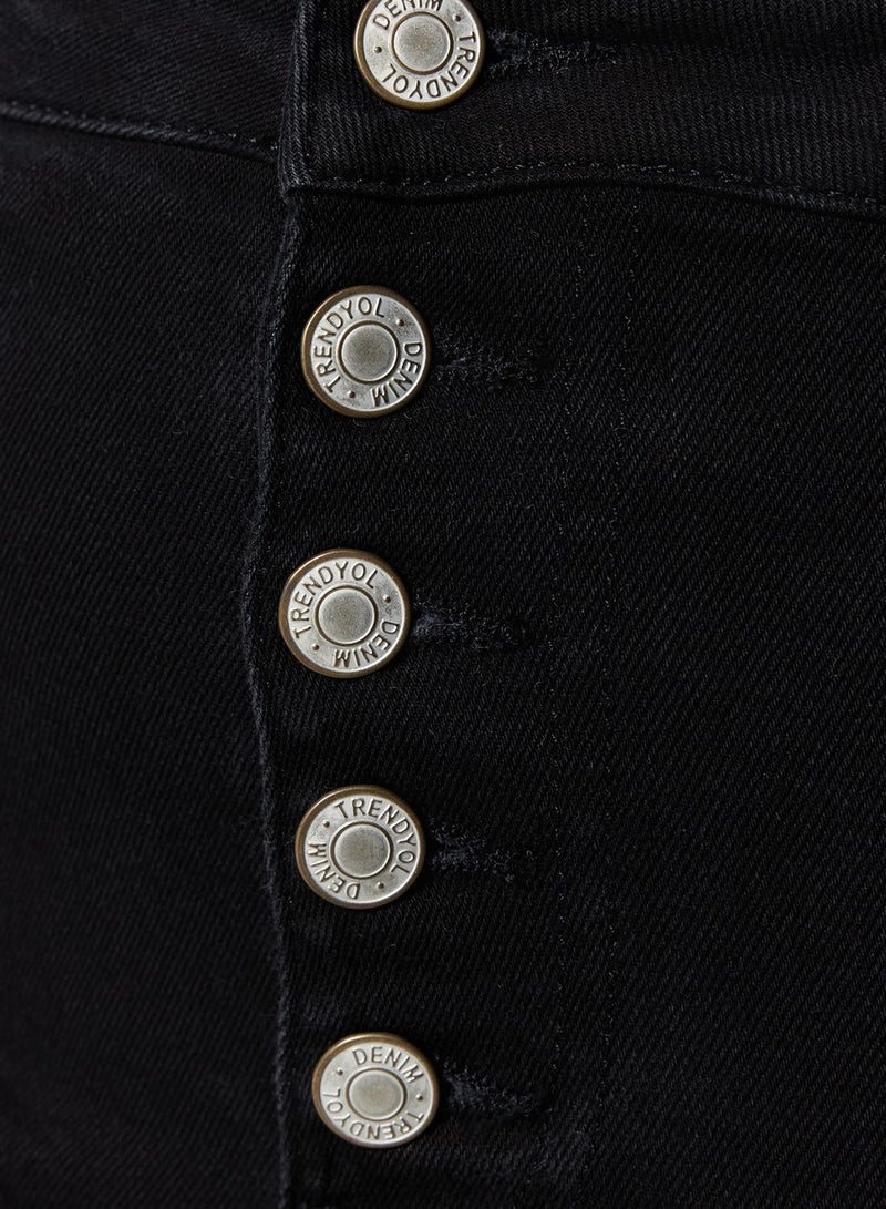 Button Flared Jeans