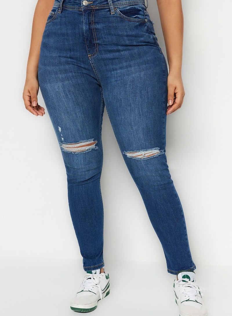 High Waist Distressed Skinny Jeans