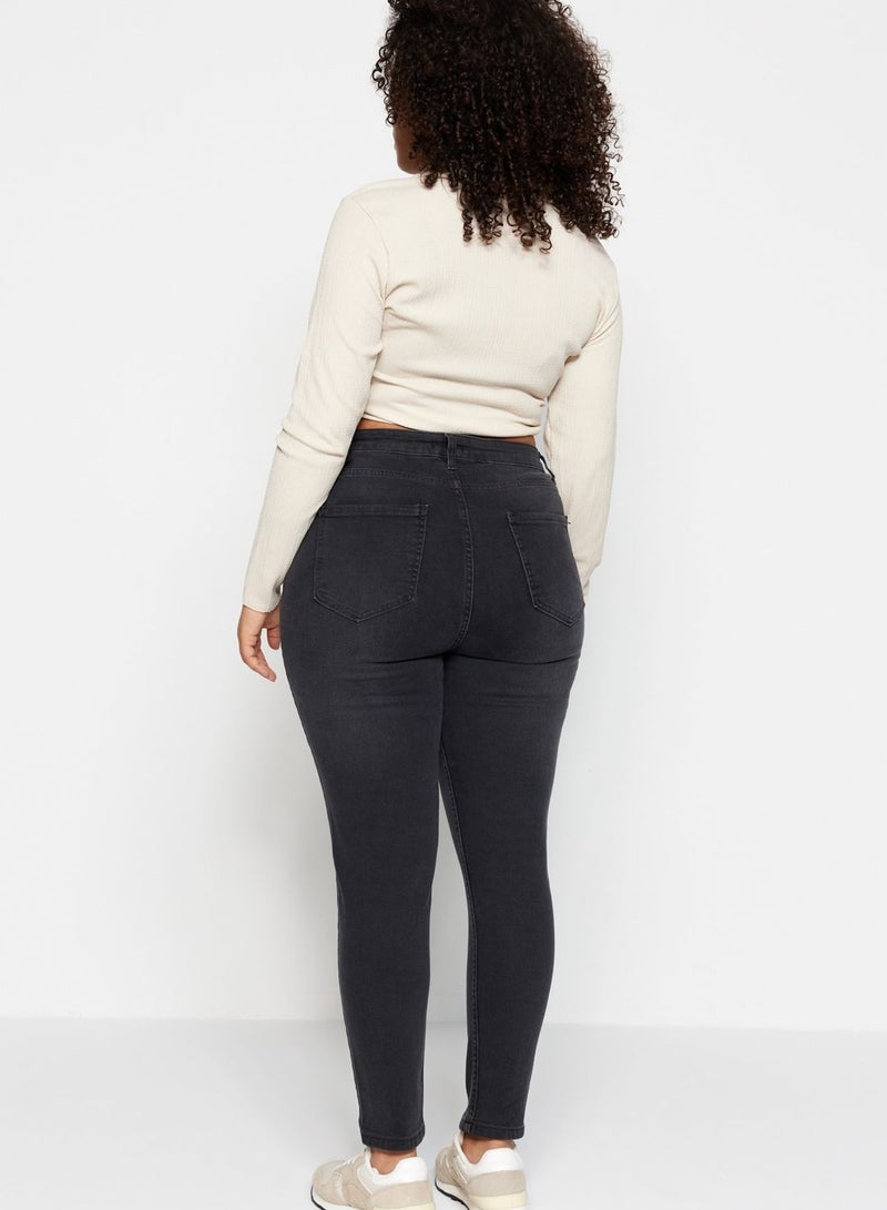 Front Button Detail Skinny Jeans