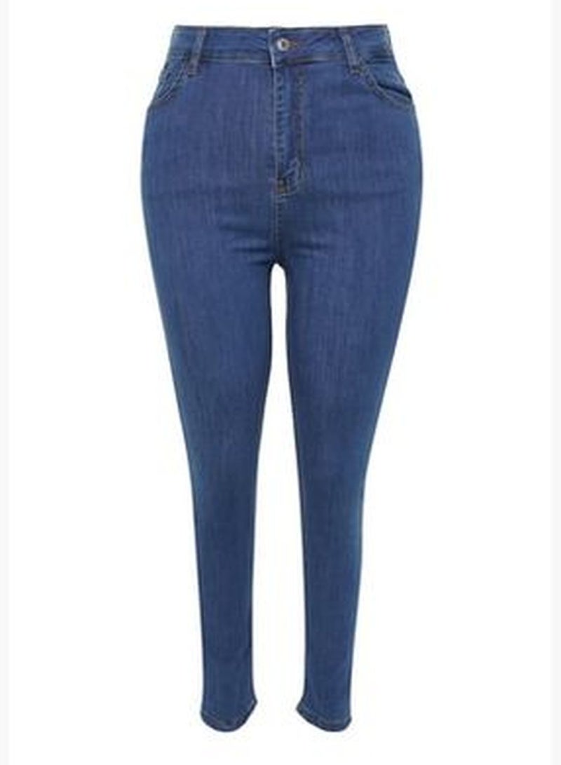 Dark Blue High Waist Flexible Skinny Jeans TBBSS22JE0189