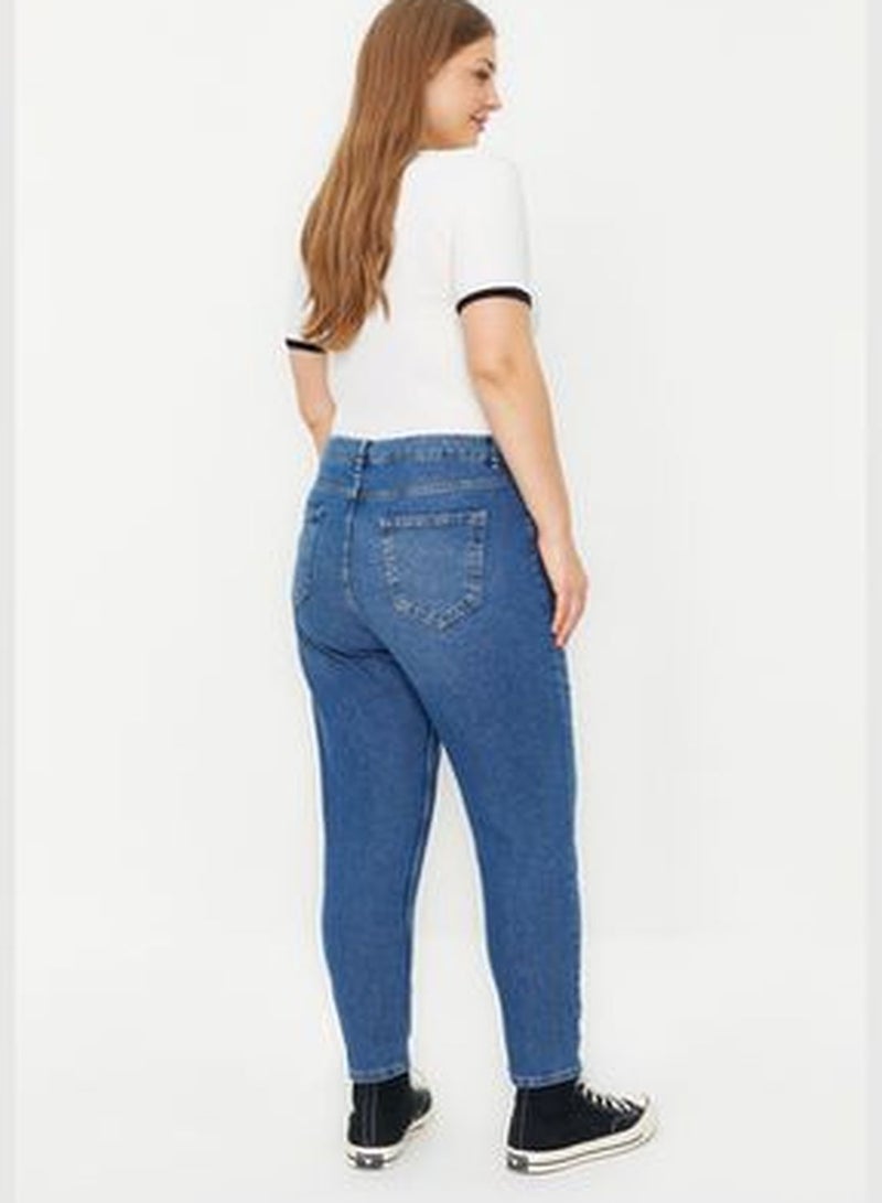 Dark Blue High Waist Mom Jeans