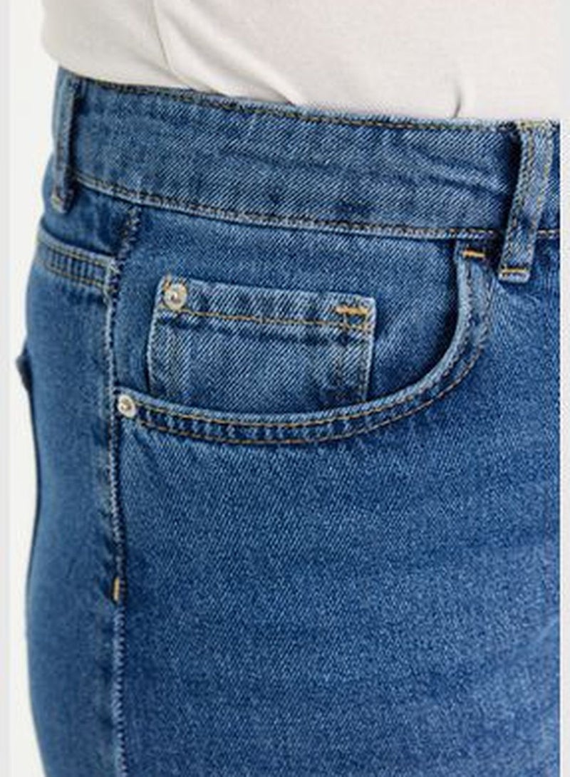 Dark Blue High Waist Mom Jeans