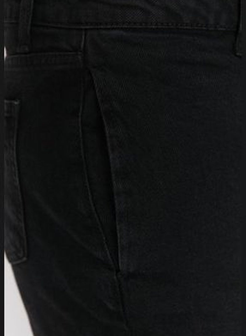 Anthracite High Waist Ribbed Wide-Cut Jeans TBBAW23CJ00013