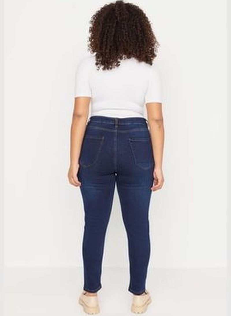 Dark Blue High Waist Stretchy Skinny Jeans