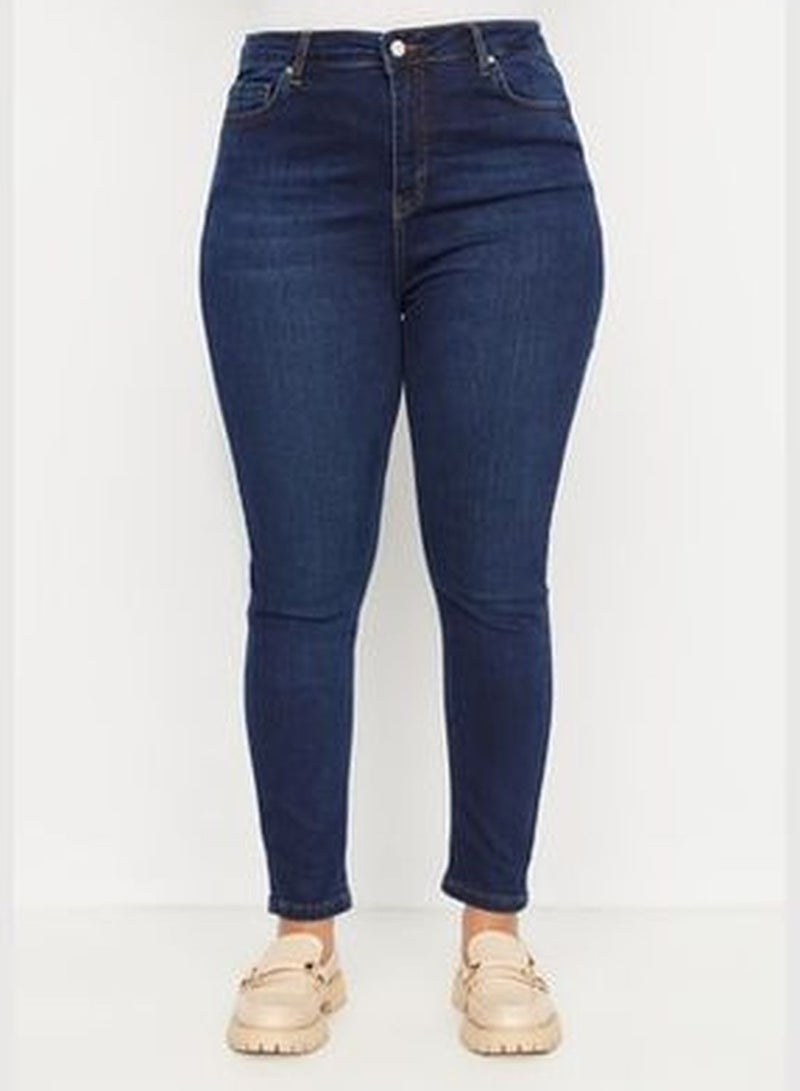 Dark Blue High Waist Stretchy Skinny Jeans