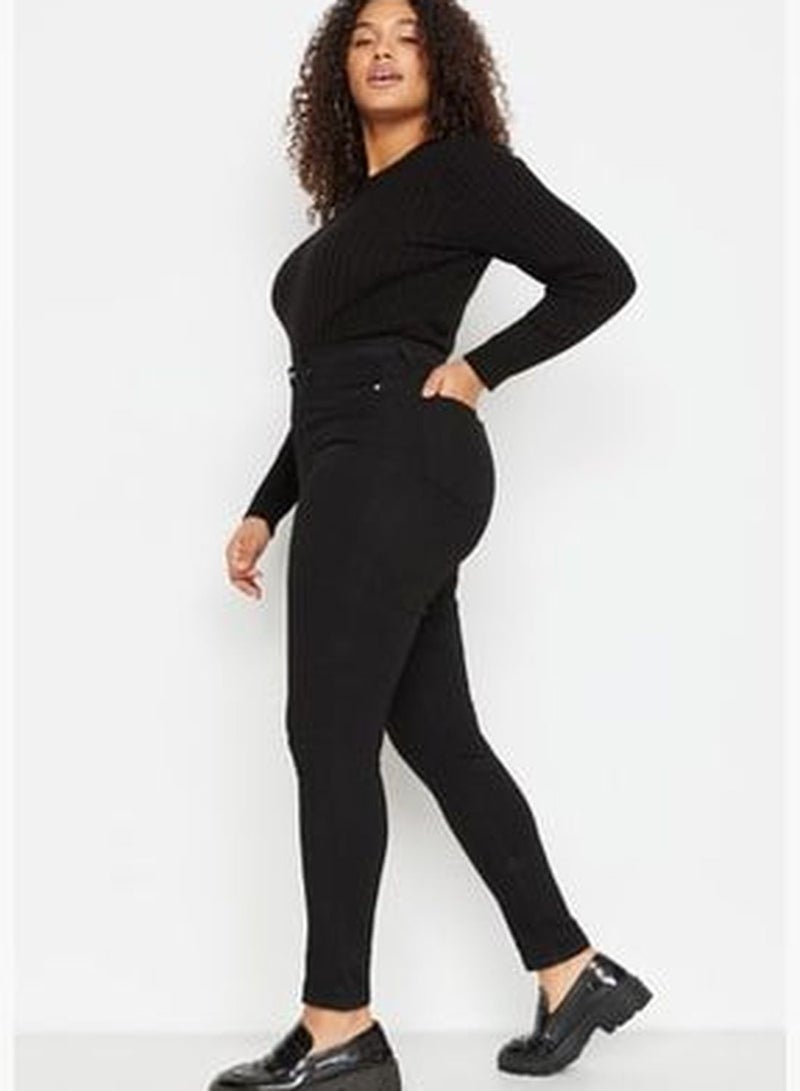 Black Non-Fading High Waist Flexible Skinny Jeans