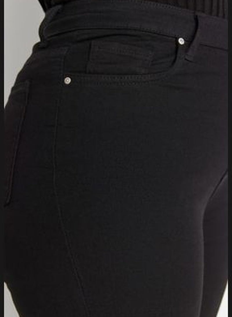 Black Non-Fading High Waist Flexible Skinny Jeans