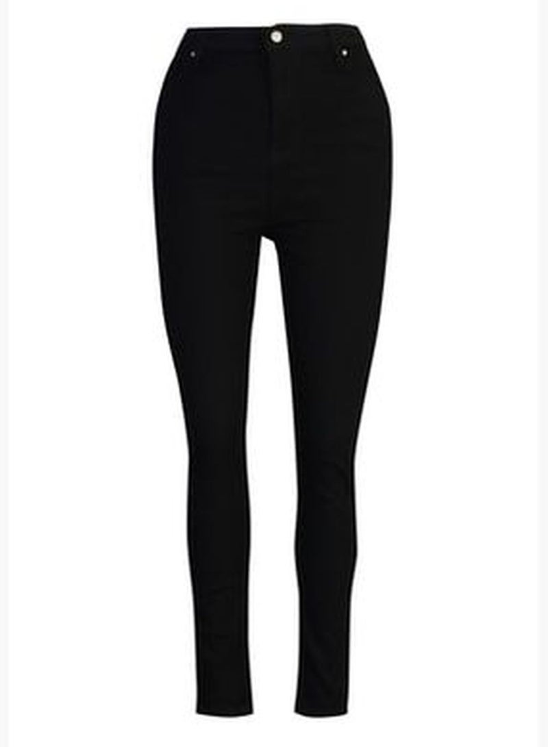 Black Non-Fading High Waist Flexible Skinny Jeans