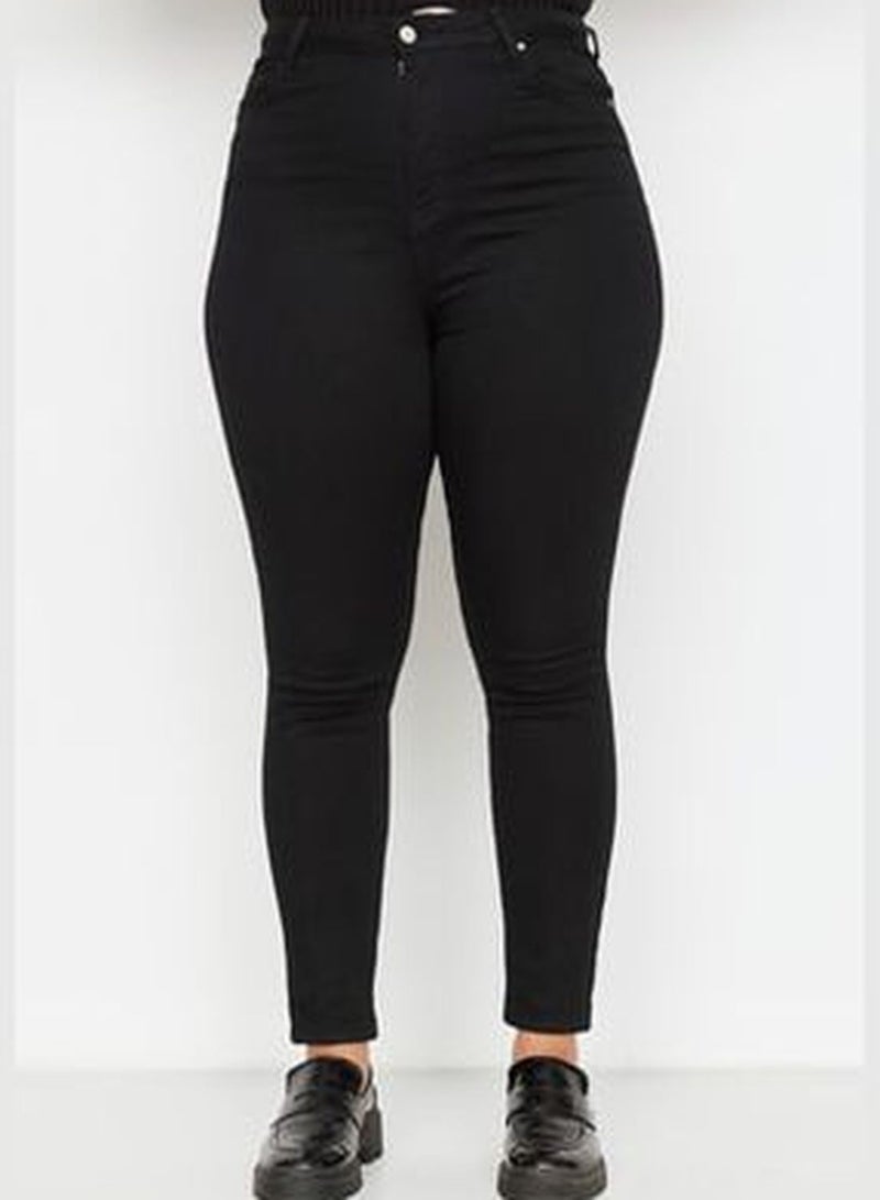 Black Non-Fading High Waist Flexible Skinny Jeans