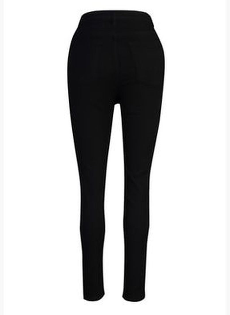 Black Non-Fading High Waist Flexible Skinny Jeans