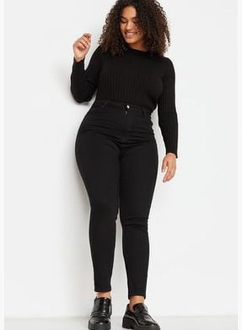 Black Non-Fading High Waist Flexible Skinny Jeans