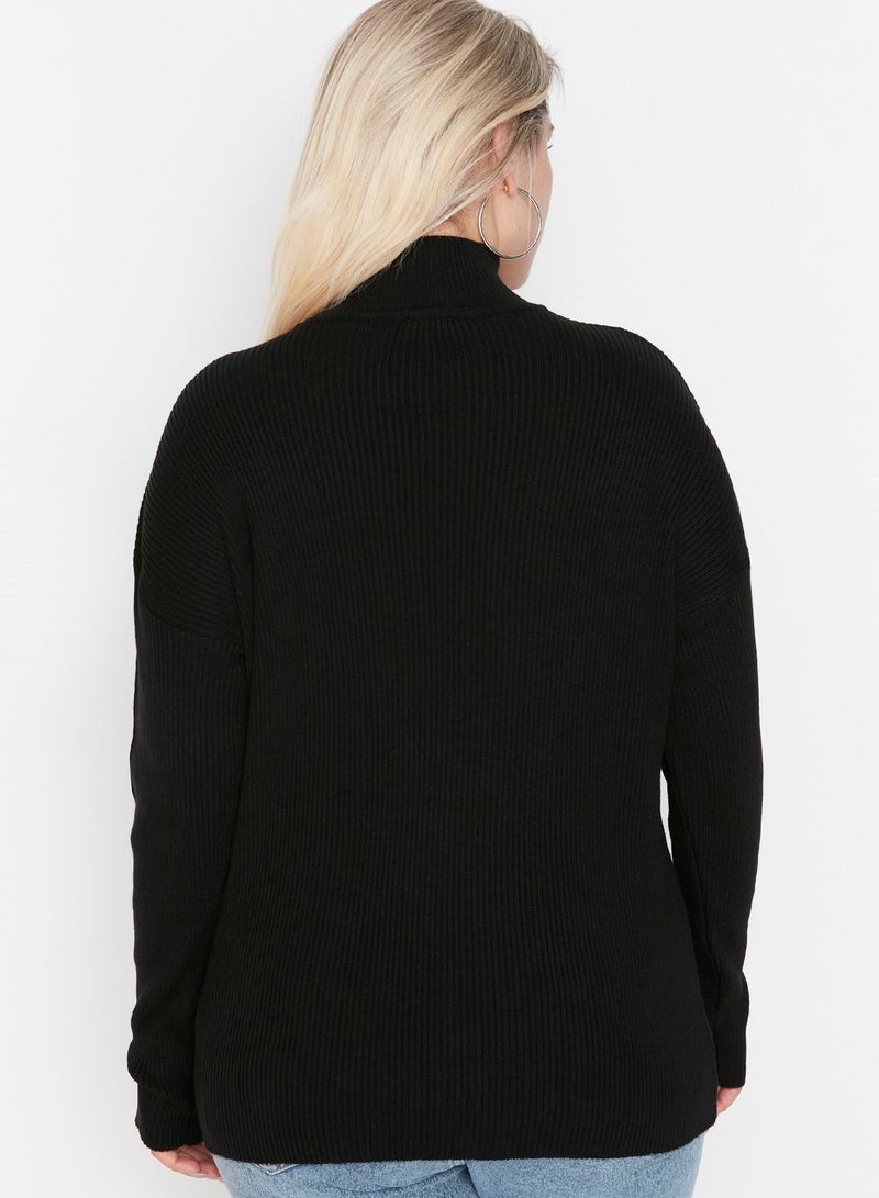 Choker Neck Knitted Sweater