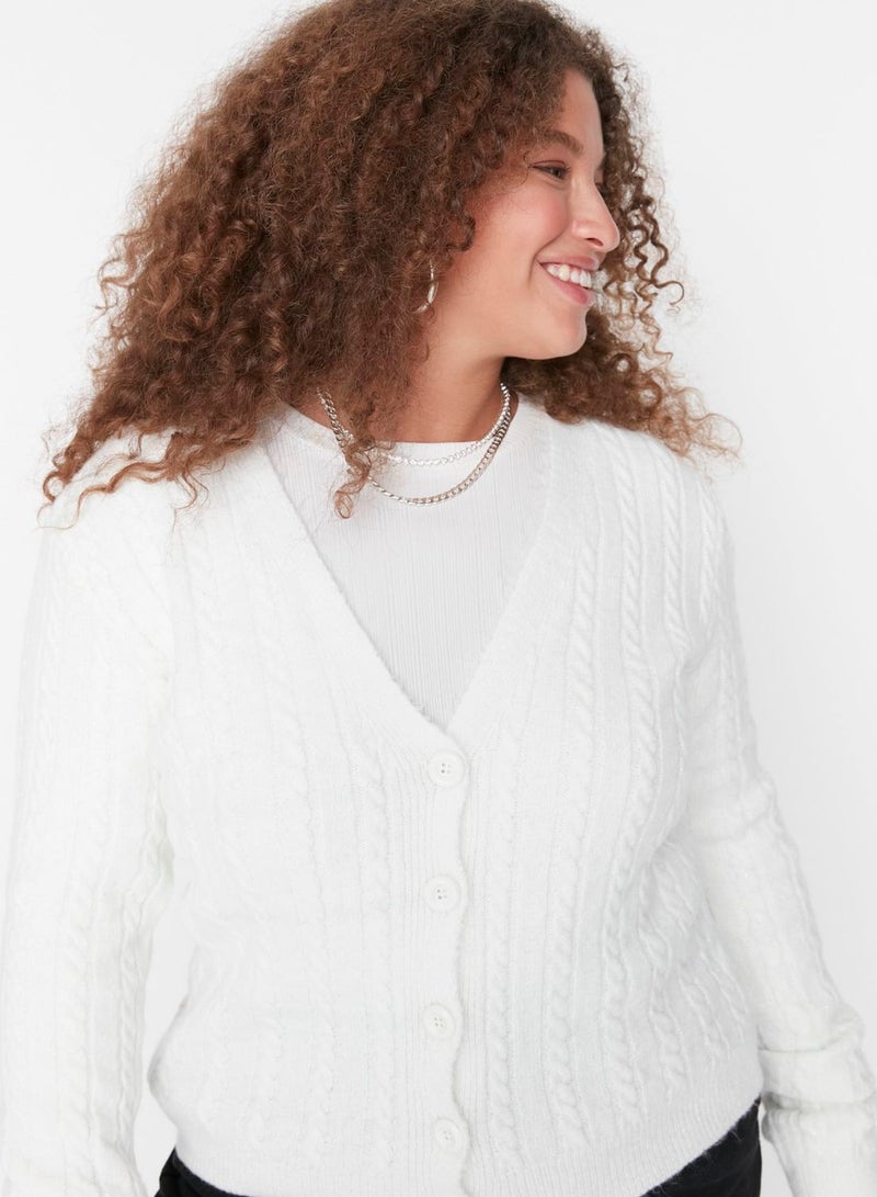 V Neck Detailed Cardigan