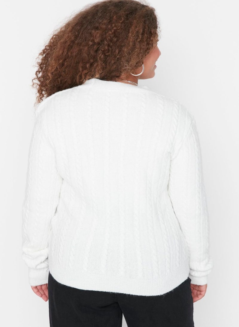 V Neck Detailed Cardigan