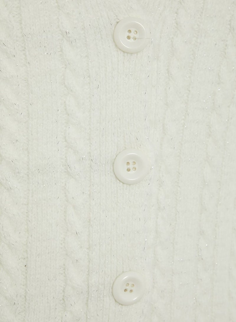 V Neck Detailed Cardigan