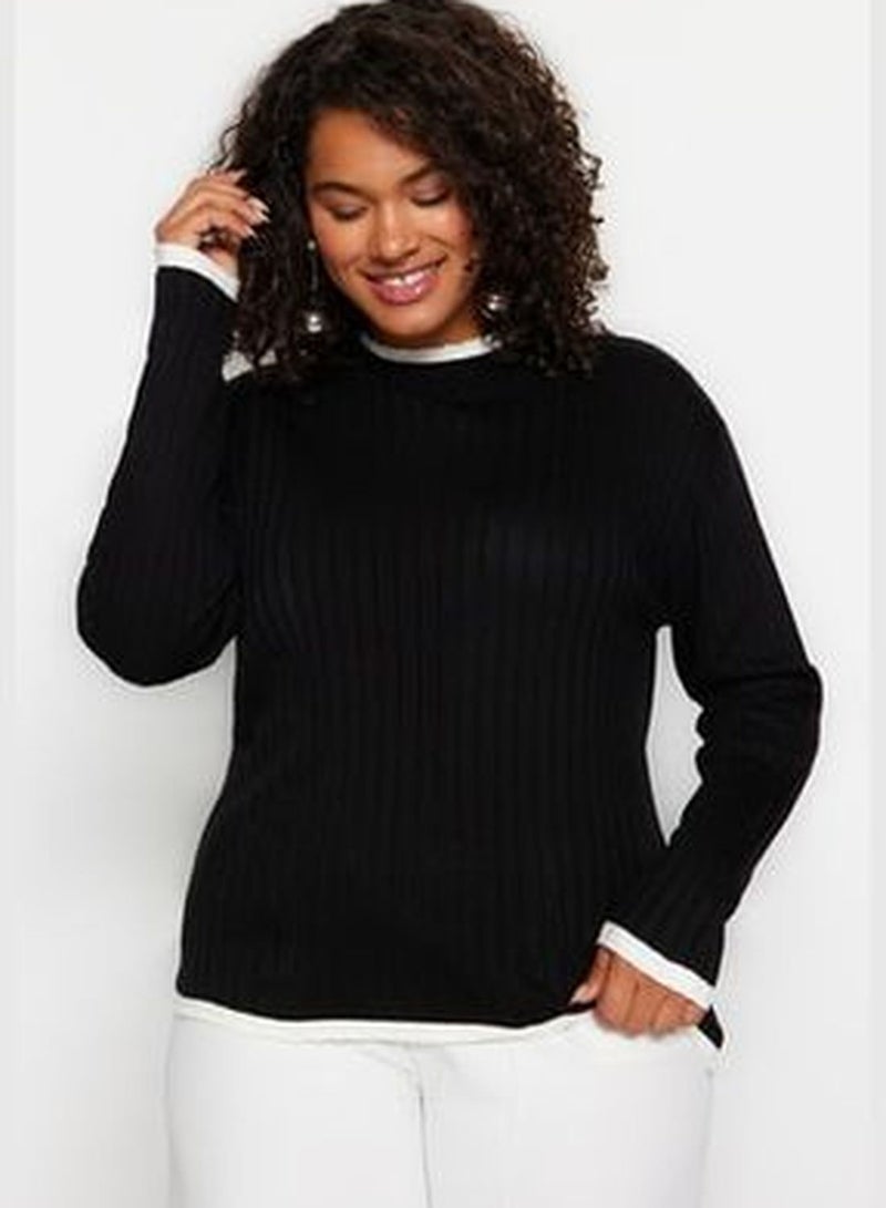 Black Stripe Detailed Knitwear Sweater