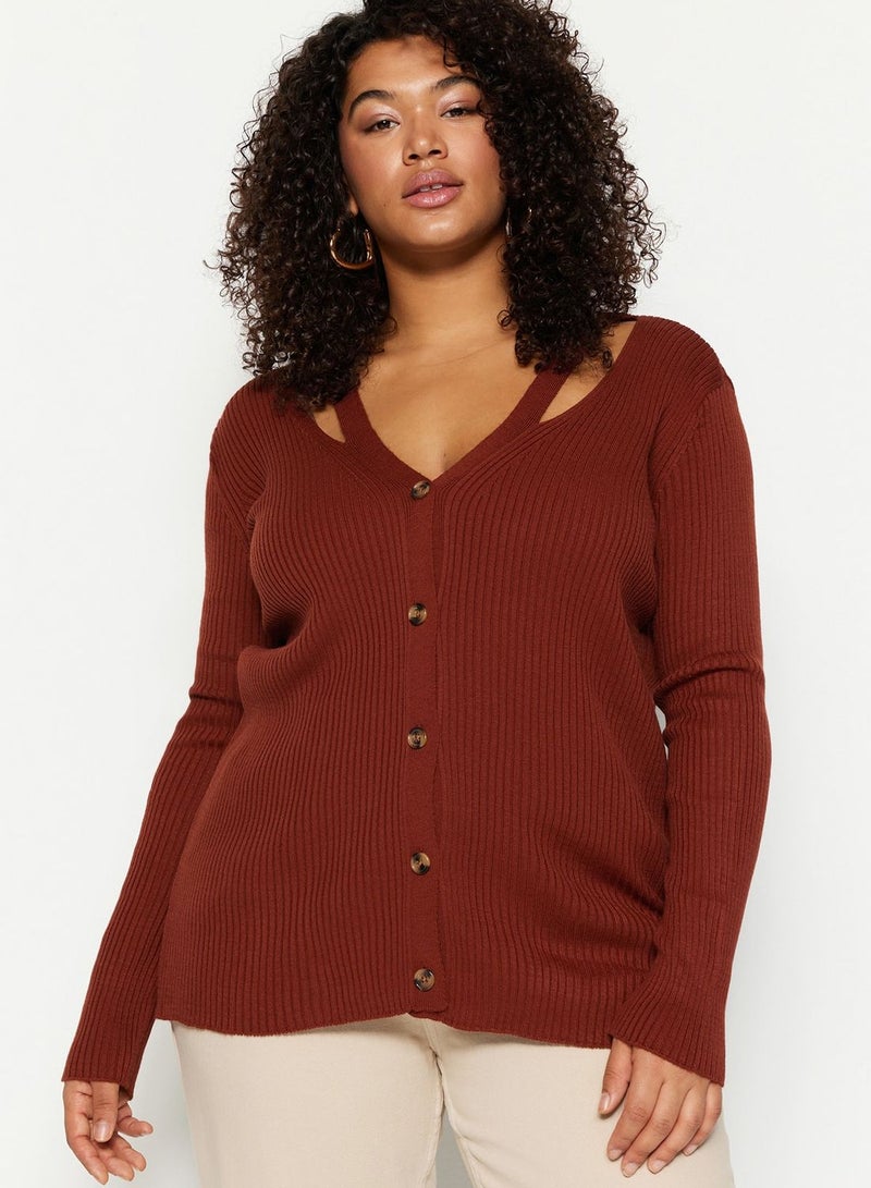 Cut Out Ribbed Cardigan