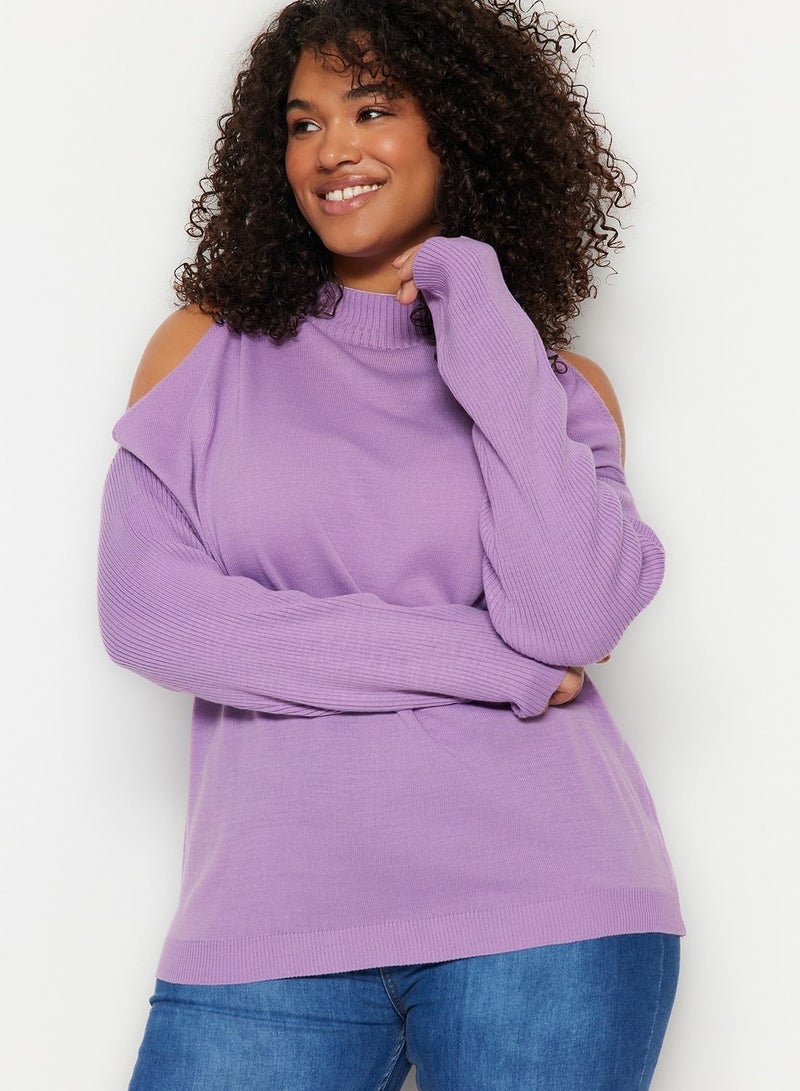 Cold Shoulder Knitted Sweater