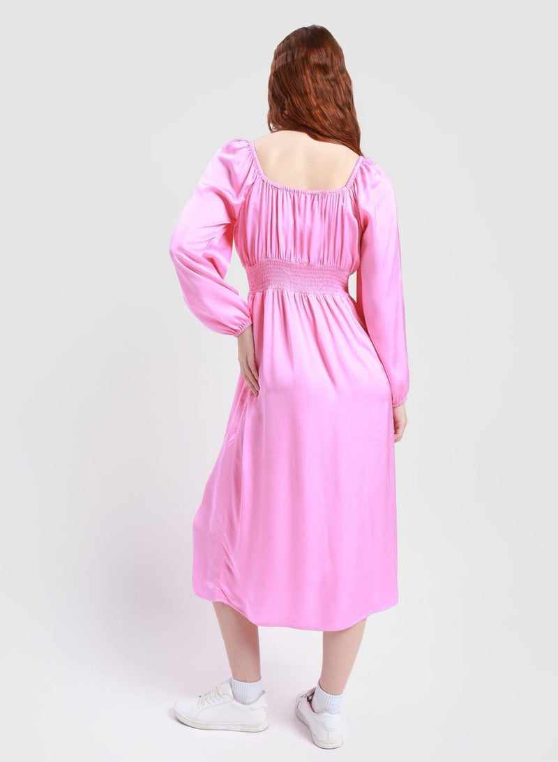 Sweetheart Neck Satin Dress